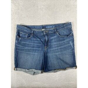 Sonoma Lifestyle Boyfriend Shorts Size 14 Medium Wash Distressed Cuffed Denim